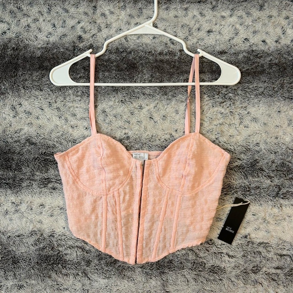 West of Melrose Pink Corset Top